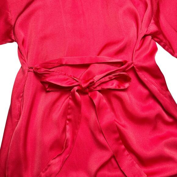 Givenchy Intimates | Women | Vtg 80s Red Satin Lace Slip Dress Robe Set | Small - Picture 14 of 16